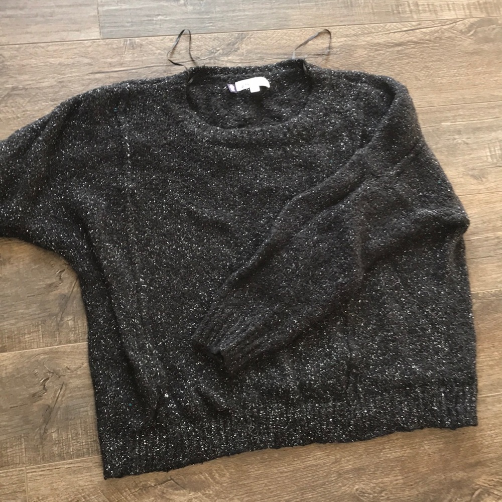 JLo Soft, Stretchy Black/Silver Metallic Crew Neck